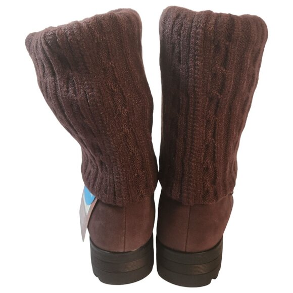Muk-Luks Faux Suede Mid-Calf Boot with Cable Knit Cuffs Women's Size 9 NEW w/TAG - Picture 6 of 10